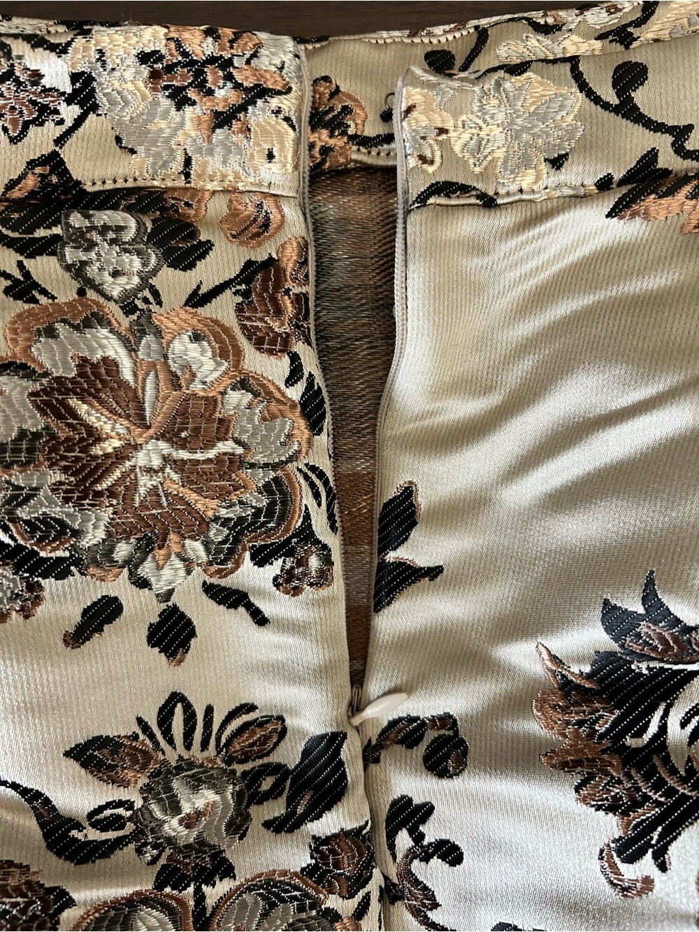 Free People Benjamine Mini Skirt Women's Size 0 Brown Beige Floral Jacquard - Picture 7 of 11